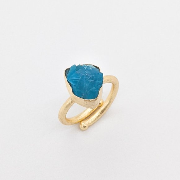 NWT Annahmol Neon Apatite 18k Gold-Plated Ring - Picture 1 of 6